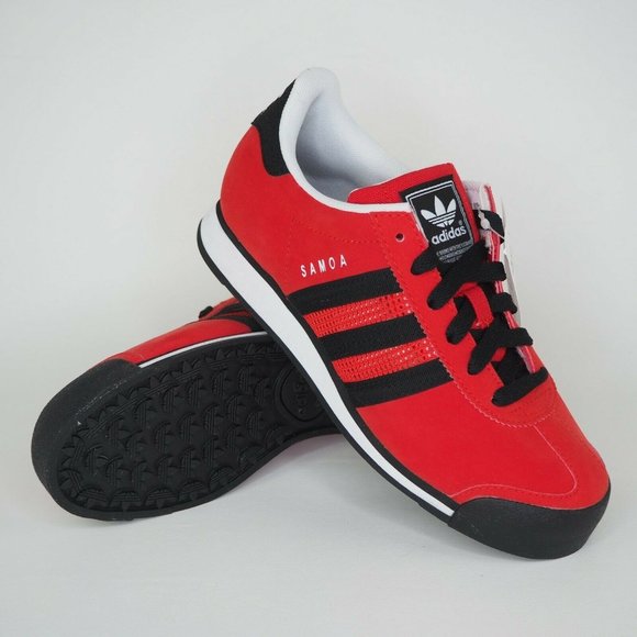 Adidas Samoa J Boys Shoes Red Sneakers Originals Leather C75421 Vintage - Picture 10 of 12